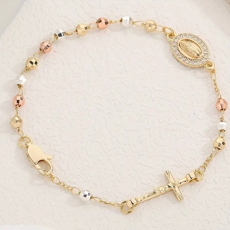 Delicate Cross Bracelet Gold-Plated