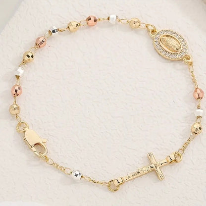 Delicate Cross Bracelet Gold-Plated